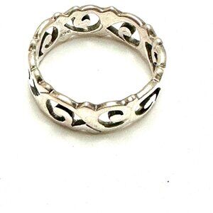 925 Sterling Silver Vintage Ornate Band Ring Size 11.5